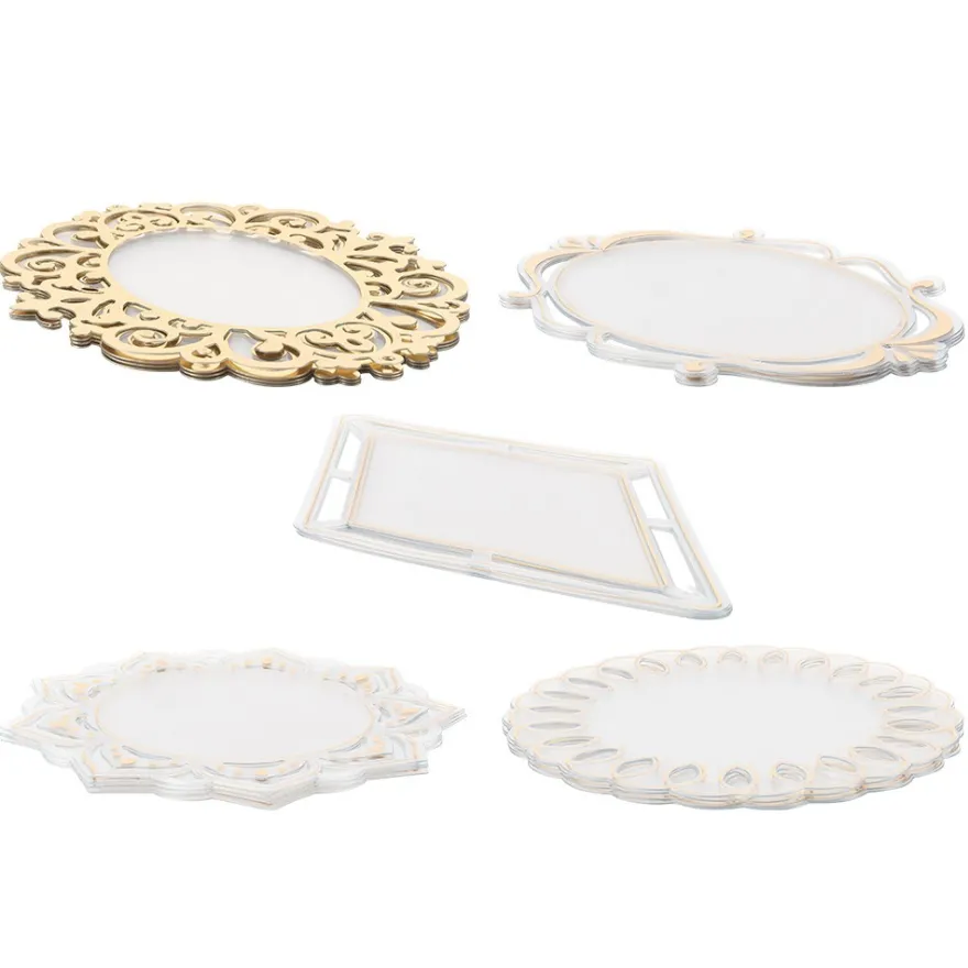 Windradfolien-Scheiben, Gold & Stanzornamentik, versch. Designs, 500µ, transparent, 20 Stück
