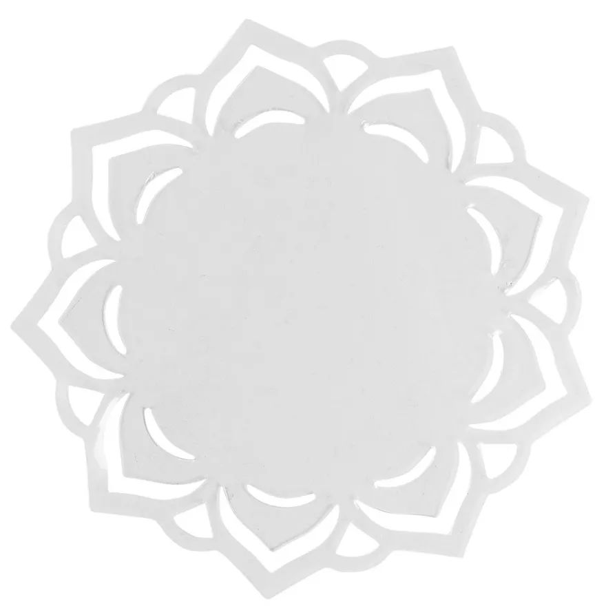 Windradfolien-Scheiben, mit Stanzornamentik, Blume, Ø 16cm, 500µ, transparent, 20 Stück