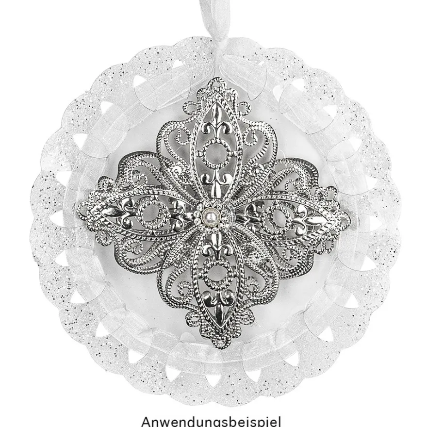 Windradfolien-Scheiben, mit Stanzornamentik, Kreis, Ø 16cm, 500µ, transparent, 20 Stück