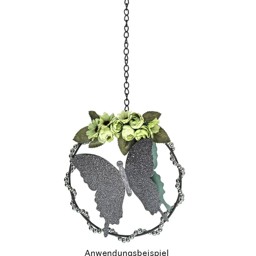 Windradfolien-Scheiben, Schmetterling, 16cm x 14,5cm, transparent, 500µ, 20 Stück