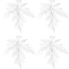 Winter-Deko, Rohling, Blatt, 17cm x 17cm, weiß, 4 Stück