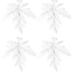 Winter-Deko, Rohling, Blatt, 17cm x 17cm, weiß, 4 Stück