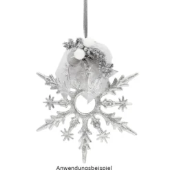Winter-Deko, Rohling, Eiskristall 3, Ø 14,7cm, weiß, 6 Stück