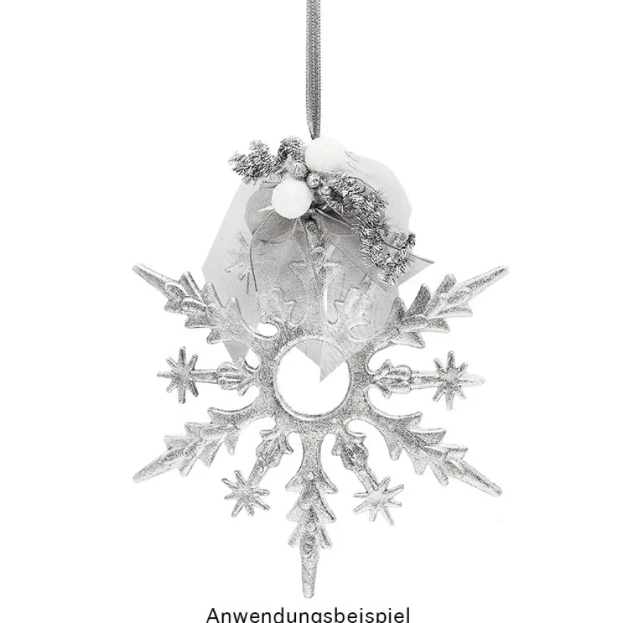 Winter-Deko, Rohling, Eiskristall 3, Ø 14,7cm, weiß, 6 Stück