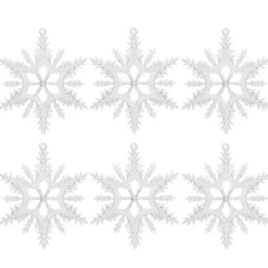 Winter-Deko, Rohling, Eiskristall 4, Ø 13cm, weiß, 6 Stück