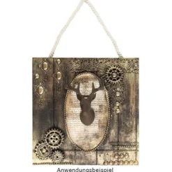 Winter-Deko, Rohling, Hirschkopf 1, 6,5cm x 7,5cm x 10,5cm, weiß, 4 Stück