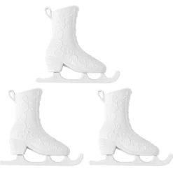 Winter-Deko, Rohling, Schlittschuh 1, 7cm x 8cm, weiß, 3 Stück