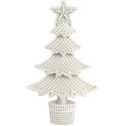 Winter-Deko, Tannenbaum 1, Rohlinge, 7cm x 12cm, weiß, 8 Stück
