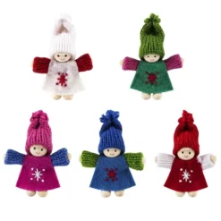Winter-Püppchen, Design 14 "Hanna", 8,5cm hoch, 5 Stück