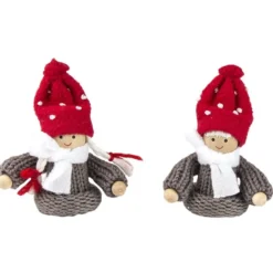Winter-Püppchen, Design 3 "Heidi", 8cm hoch, 2 Stück