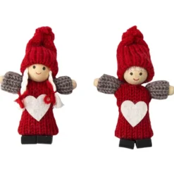 Winter-Püppchen, Design 2 "Katja", 8,5cm hoch, 2 Stück