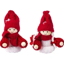 Winter-Püppchen, Design 11 "Lea", 8cm hoch, 2 Stück