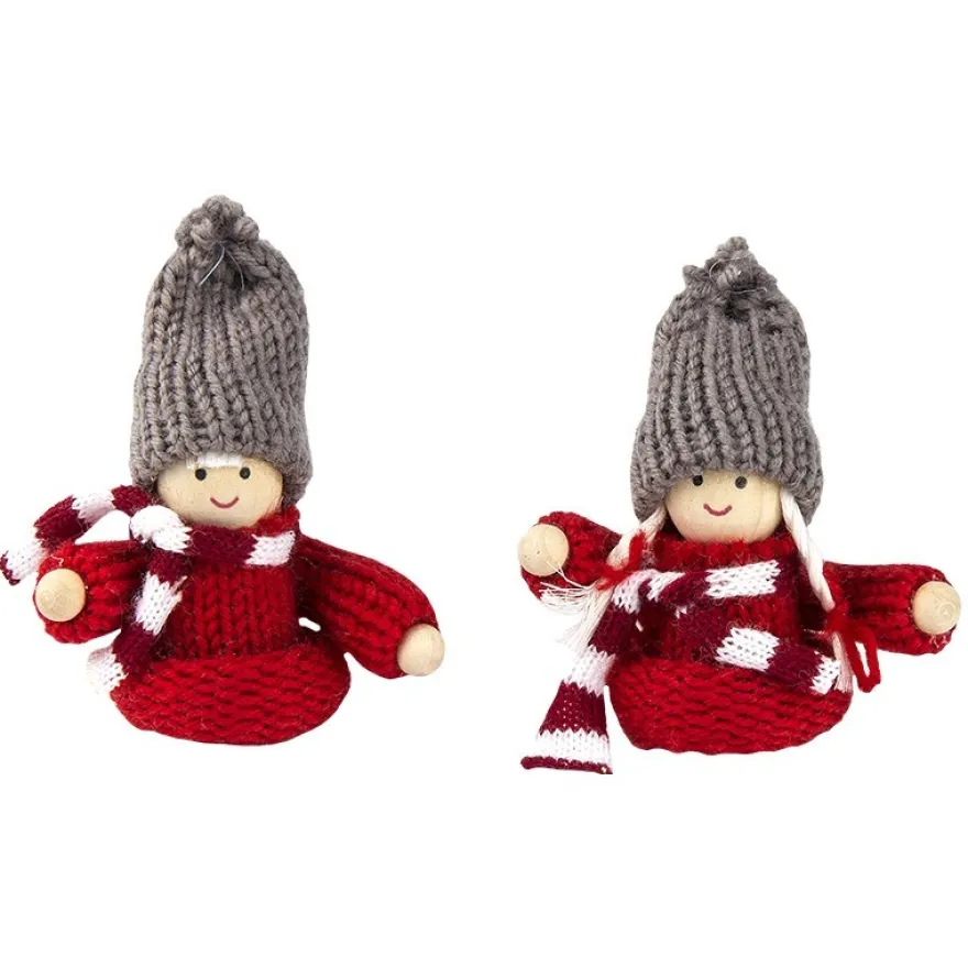 Winter-Püppchen, Design 1 "Lena", 8cm hoch, 2 Stück