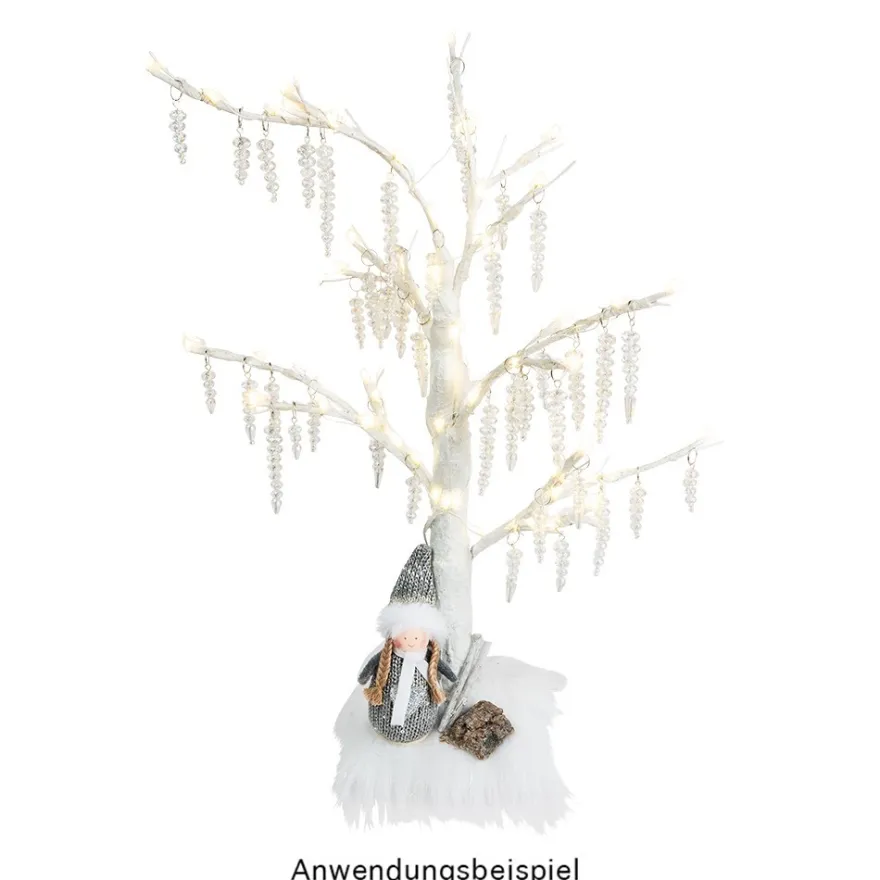 Winter-Püppchen, Ella & Linus, 15cm hoch, zum Hinstellen, grau-meliert, 2 Stück