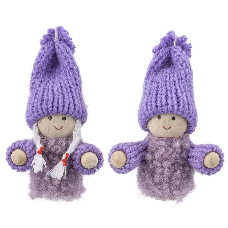Winter-Püppchen, Emma & Matteo, 7cm hoch, 2 Stück