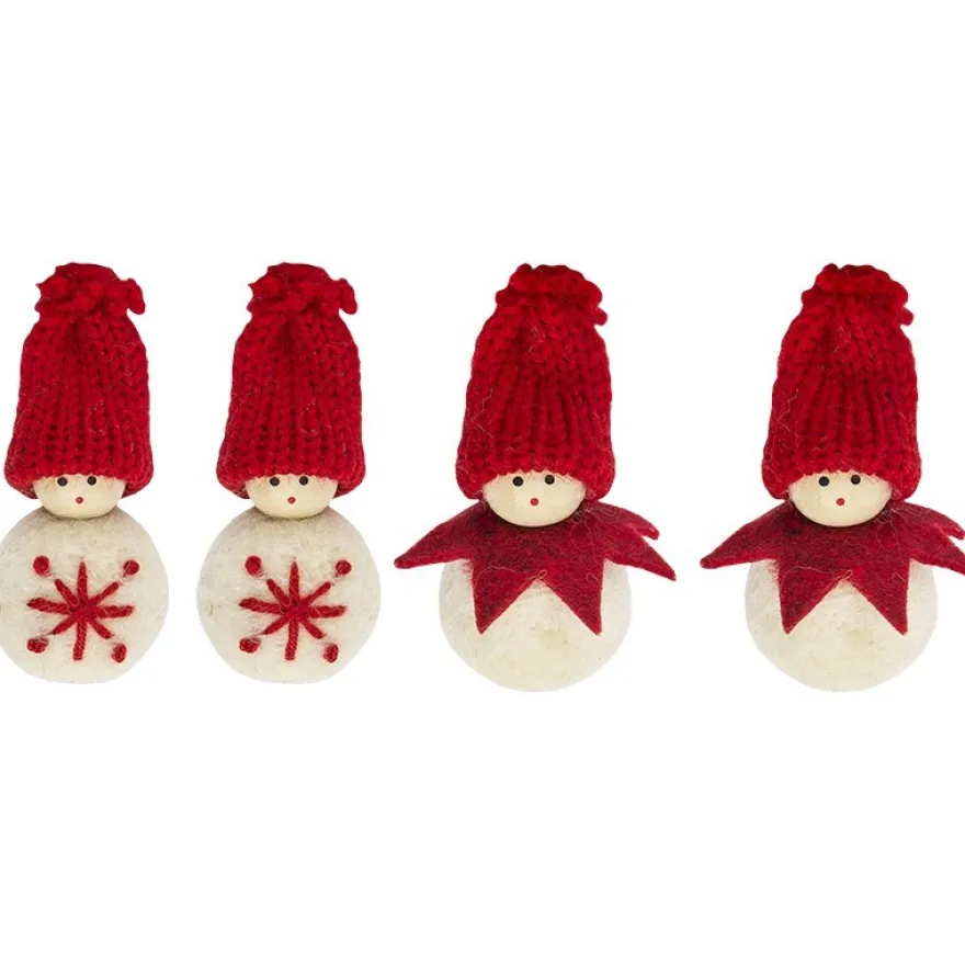 Winter-Püppchen, Finchen, 6,5cm hoch, 4 Stück