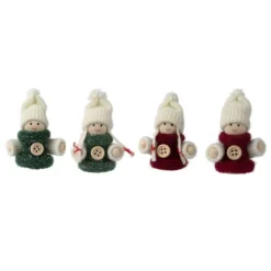 Winter-Püppchen, Frida & Jannis, 7cm hoch, 4 Stück