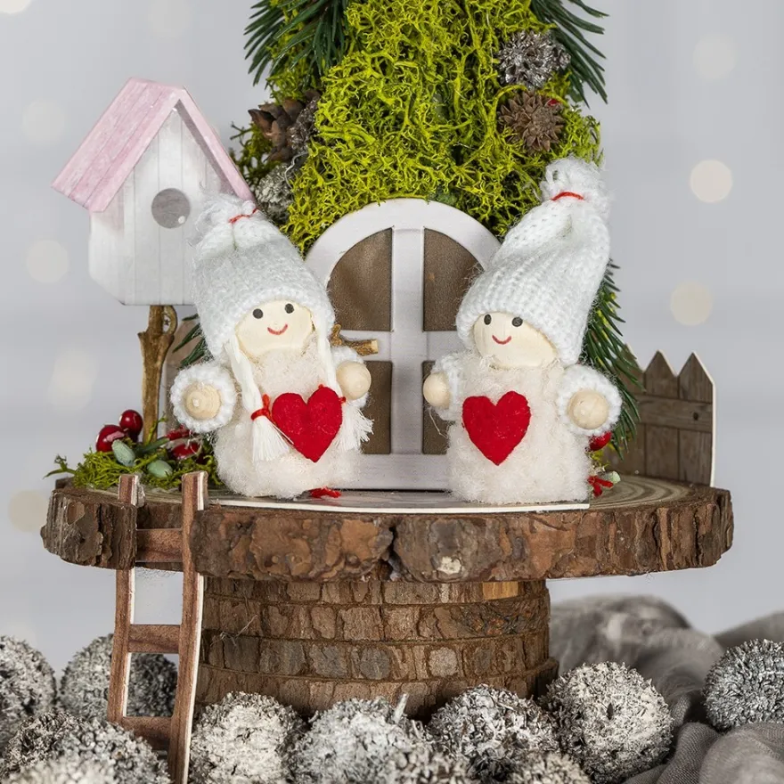 Winter-Püppchen, Leni & Arne, 6,5cm hoch, 2 Stück