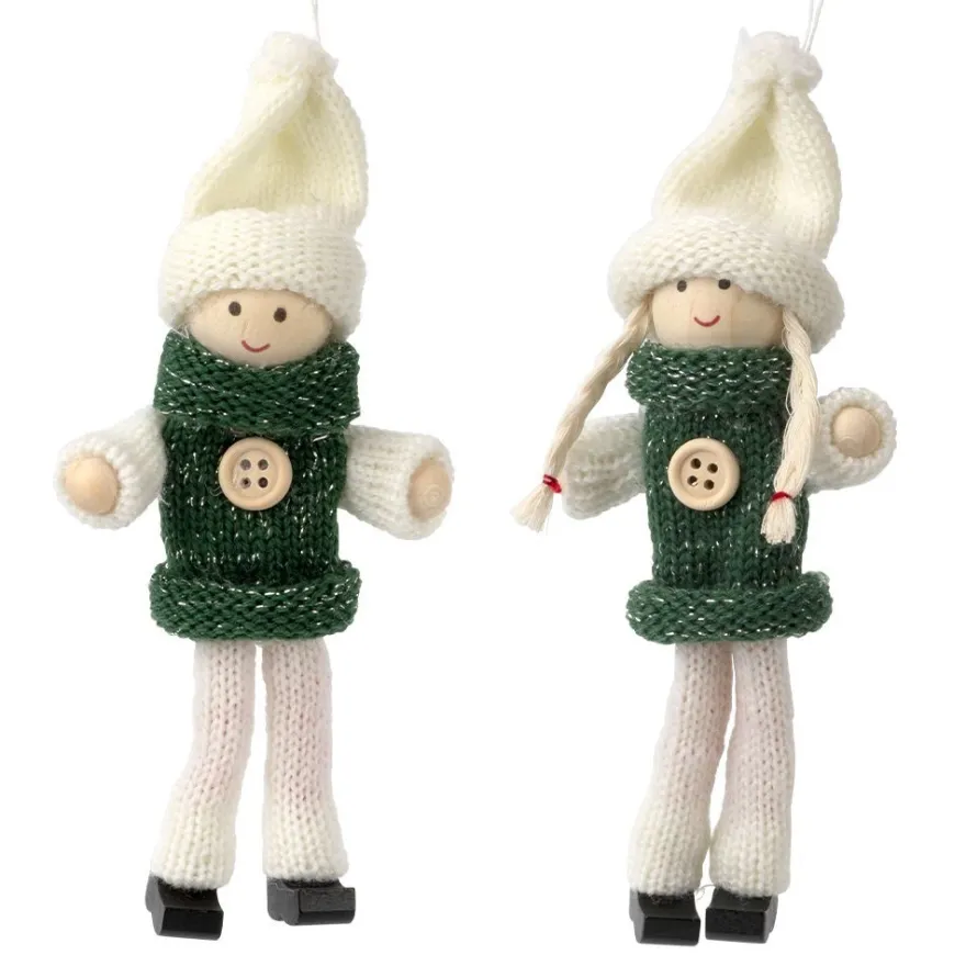 Winter-Püppchen, Luisa & Janosch, 13,5cm hoch, 2 Stück