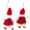 Winter-Püppchen, Madita & Torben, 14,5cm hoch, rot/creme, 2 Stück