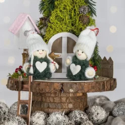 Winter-Püppchen, Mila & Lucas, 6,5cm hoch, 2 Stück