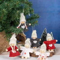 Winter-Püppchen, Polly & Alvin, 8cm hoch, 6 Stück