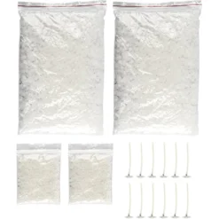 Wunderwelt-Kerze, 2x 10g Gel-Kristalle, 2x 300g Wachsplättchen, 12 Kerzendochte