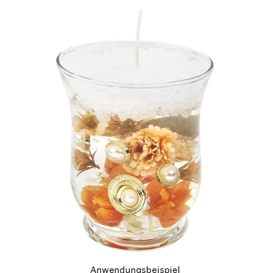 Wunderwelt-Kerze, 2x 10g Gel-Kristalle, 2x 300g Wachsplättchen, 12 Kerzendochte