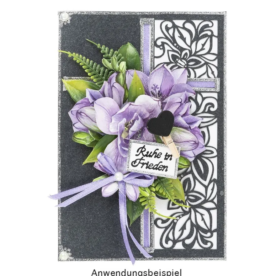 XL 3-D Motive, Blumen in Blau-Violett, 8,5-12cm, 10 Stück