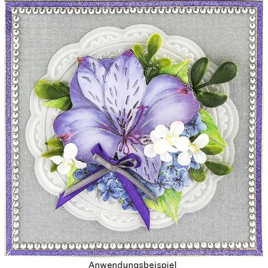 XL 3-D Motive, Blumen in Blau-Violett, 8,5-12cm, 10 Stück
