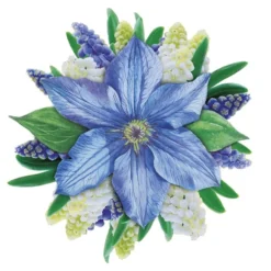 XL 3-D Motive, Blumen in Blau-Violett, 8,5-12cm, 10 Stück