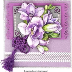 XL 3-D Motive, Blumen in Blau-Violett, 8,5-12cm, 10 Stück