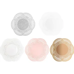 XL-Laser-Ornamente, Zierdeckchen 10, verschiedene Farben, Ø 20cm, 10 Stück
