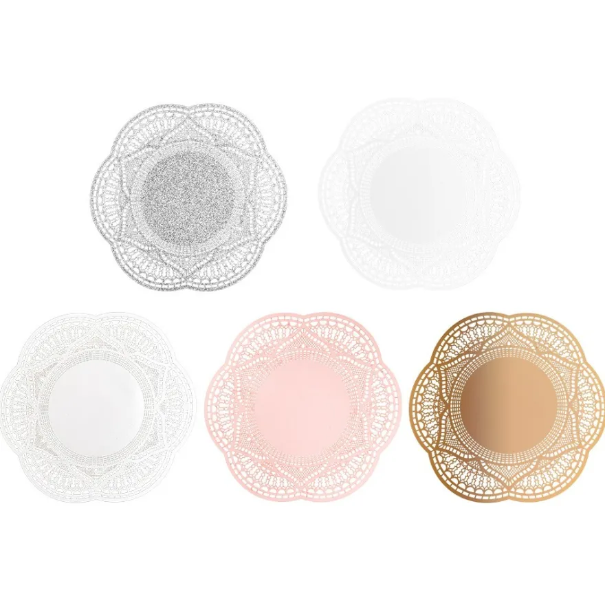 XL-Laser-Ornamente, Zierdeckchen 10, verschiedene Farben, Ø 20cm, 10 Stück