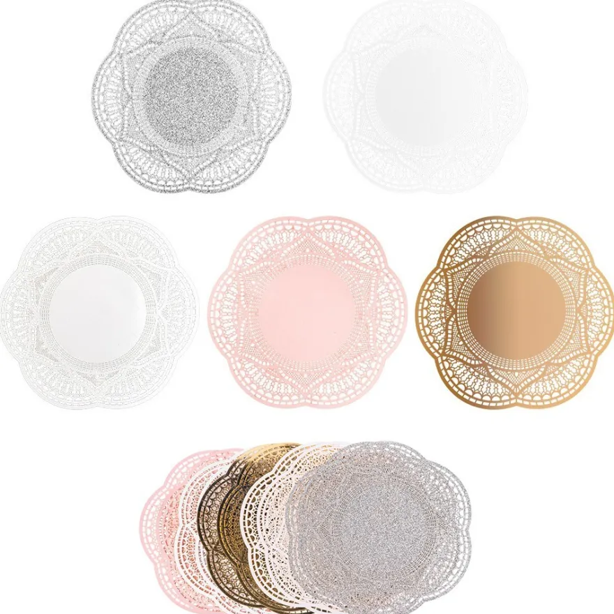 XL-Laser-Ornamente, Zierdeckchen 10, verschiedene Farben, Ø 20cm, 10 Stück