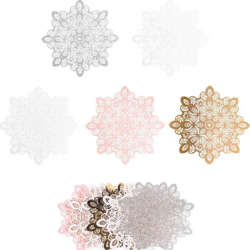 XL-Laser-Ornamente, Zierdeckchen 13, verschiedene Farben, Ø 20cm, 10 Stück