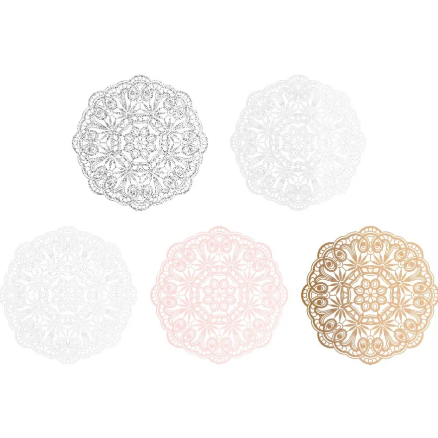 XL-Laser-Ornamente, Zierdeckchen 1, verschiedene Farben, Ø 20cm, 10 Stück