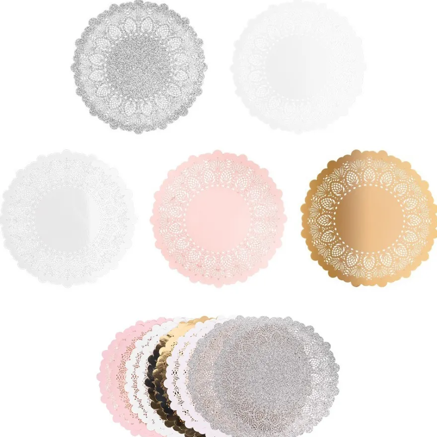 XL-Laser-Ornamente, Zierdeckchen 8, verschiedene Farben, Ø 20cm, 10 Stück