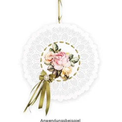 XL-Laser-Ornamente, Zierdeckchen 8, verschiedene Farben, Ø 20cm, 10 Stück
