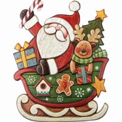 XL Relief-Sticker für die Wand, Weihnachtsmann, 35cm x 27,5cm