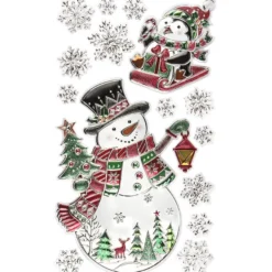 XL Relief-Sticker, Schneemann & Pinguin, 41cm x 24cm