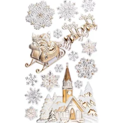 XL Relief-Sticker, Weihnachtsszene, 41cm x 24cm