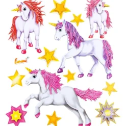 XXL 3-D Stickerbogen, Einhorn, 30cm x 36cm