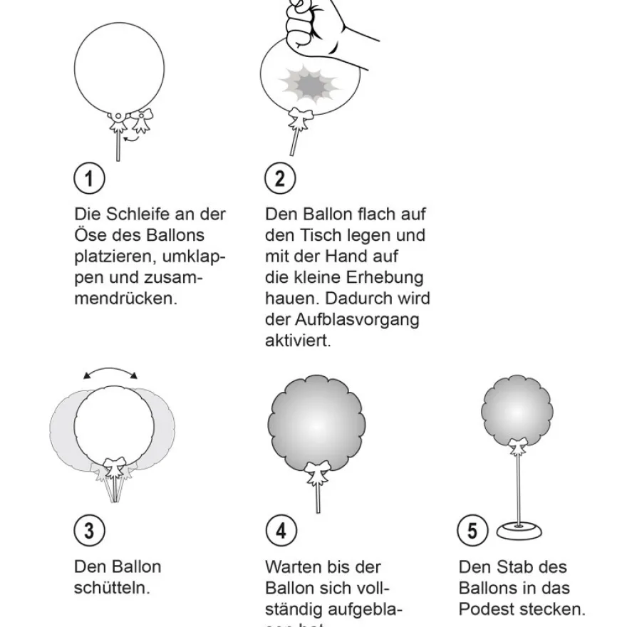 Zauber-Ballon mit Stab & Podest, Ø 11,5 cm, 31,5 cm hoch, Baby