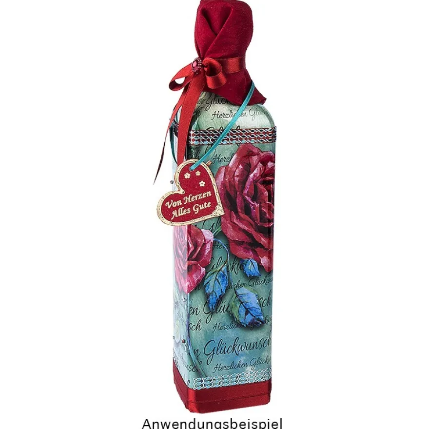 Zauberfolien "Herzlichen Glückwunsch", Schrumpffolie für Ø 9cm, 24cm hoch, 2 Stück