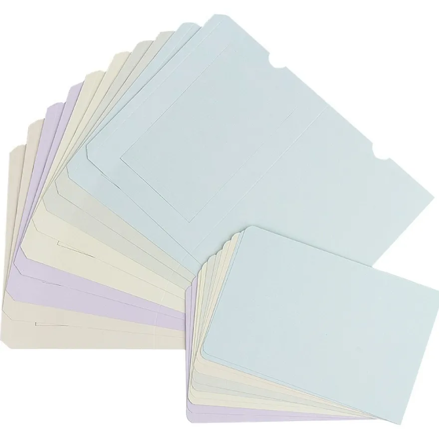 Zieh-Aufstellkarten, B6, 5 Farben, inkl. Umschläge, 10 Stück