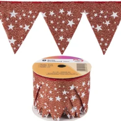 Ziehband "Stern", 5cm breit, 2,5m lang, rot