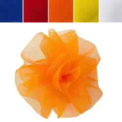 Zieh-Rüschen, Organza, kräftige Farben, 0,9m x 3cm, 10 Stück