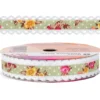Zierband Rose, 3m lang, 15mm breit, selbstklebend, hellgrün