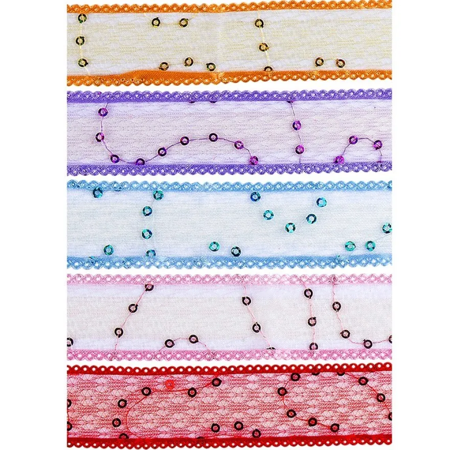 Zierbänder "Sophie", 1m lang, 2,5cm breit, 5 Stück